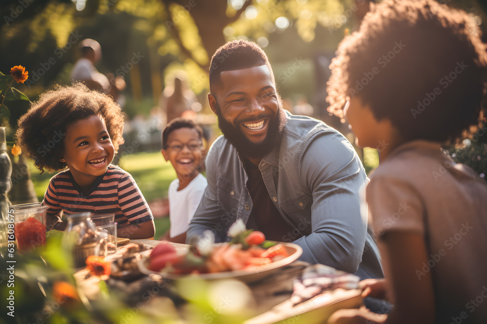 happy family having a picnic in the park. smiling people enjoying time together at barbecue gathering ai generated art happy family having a picnic in the park. smiling people enjoying time together at barbecue gathering ai generated art