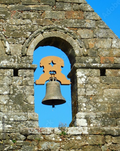 bell in the church of Lanseros in Zamora province in Spain photo