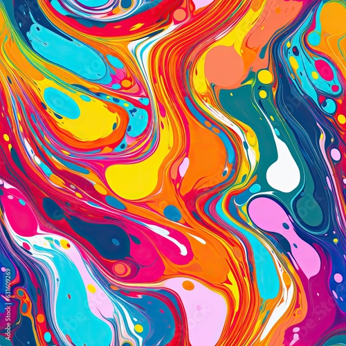 a seamless tileable texture of abstract acrylic paint swirls and drips generative AI