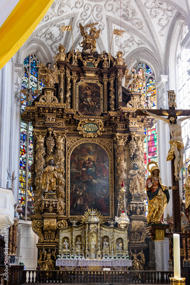 Very ornate altar in a church or cathedral