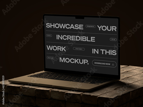 Plakat w ramie Macbook mockup 