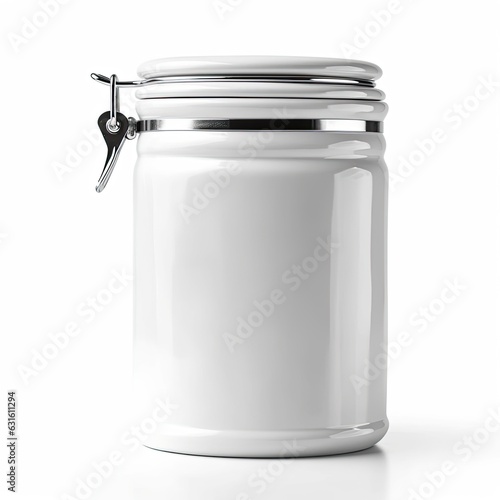 flour canister isolated on white generative AI