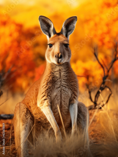 Kangaroo in its Natural Habitat  Wildlife Photography  Generative AI