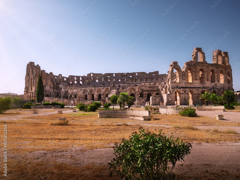 El Jem Amphitheatre Colosseum ruins in Tunisia, Africa