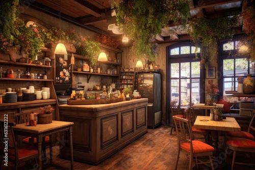 Cozy Coffee Shop  Freshly Brewed Aroma   Warm  Inviting Atmosphere  generative AI