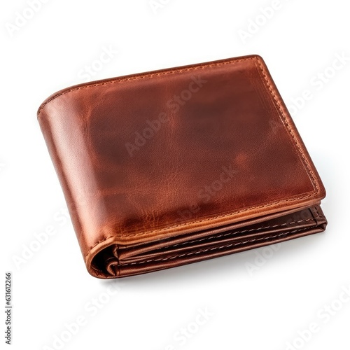 brown wallet isolated on white generative AI