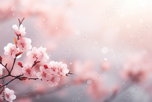 blossom in spring  golden hour  yellow background pink sakura 