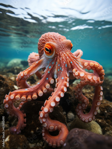 Octopus in its Natural Habitat, Wildlife Photography, Generative AI