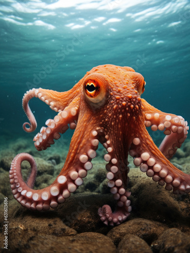 Octopus in its Natural Habitat, Wildlife Photography, Generative AI © Vig