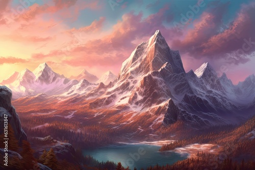 Unveiling the Enchanting Beauty of a Majestic Mountain Range, generative AI