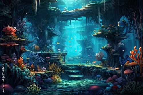 Discover the Enchanting Wonders of a Bioluminescent Underwater Realm, generative AI