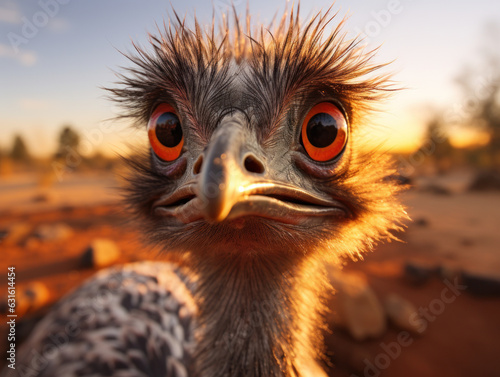 Ostrich in its Natural Habitat, Wildlife Photography, Generative AI