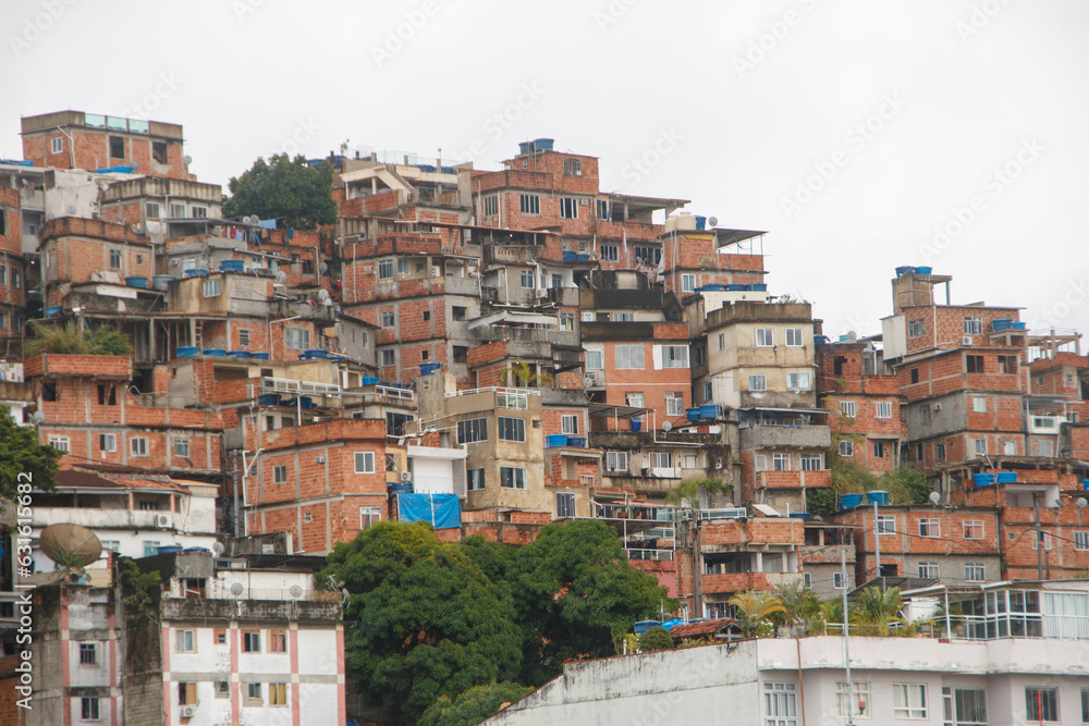 cantagalo hill favela in rio de janeiro.