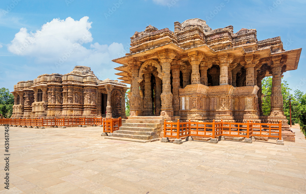 The Sun Temple at Modhera is an ancient Hindu temple located in the western state of Gujarat, India. Built in the 11th century during the reign of the Solanki dynasty, the temple was dedicated to Sun