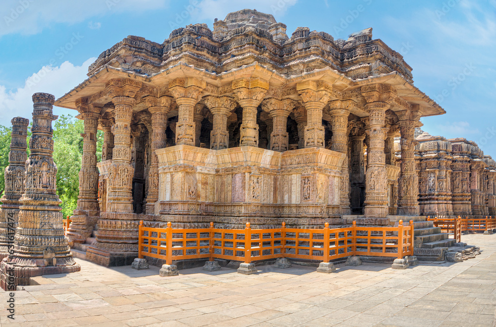 The Sun Temple at Modhera is an ancient Hindu temple located in the western state of Gujarat, India. Built in the 11th century during the reign of the Solanki dynasty, the temple was dedicated to Sun