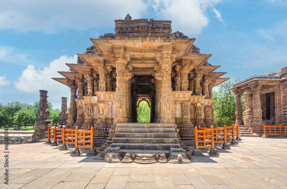 The Sun Temple at Modhera is an ancient Hindu temple located in the western state of Gujarat, India. Built in the 11th century during the reign of the Solanki dynasty, the temple was dedicated to Sun