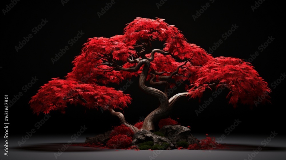 Japanese red maple tree high resolution Ai generated art - obrazy, fototapety, plakaty 