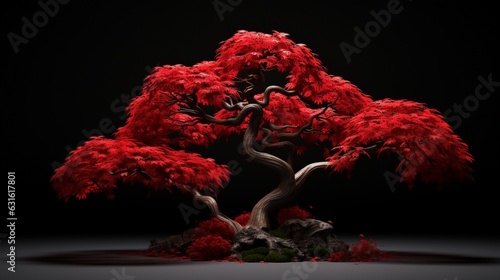 Japanese red maple tree high resolution Ai generated art photo