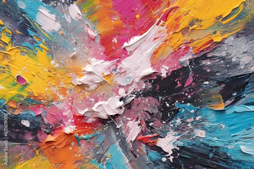 Vibrant Abstract Art: Exploring Bold Brushstrokes, Dynamic Textures, and Bursting Colors, generative AI