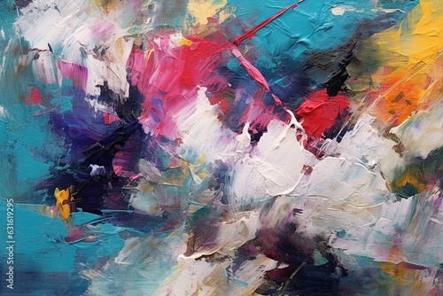 Vibrant and Expressive: Unveiling an Abstract Painting with Bold Brushstrokes and Vivid Colors, generative AI