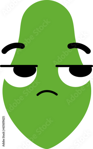 Papaya Face Looking Right Mistrust