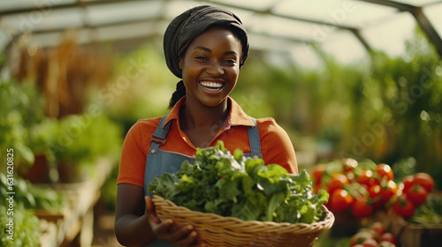 Mother nature provides. Cropped portrait of an attractive young female farmer carrying a crate of fresh produce.