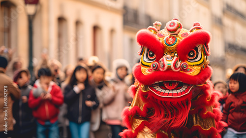 Le nouvel an chinois avec un dragon. 