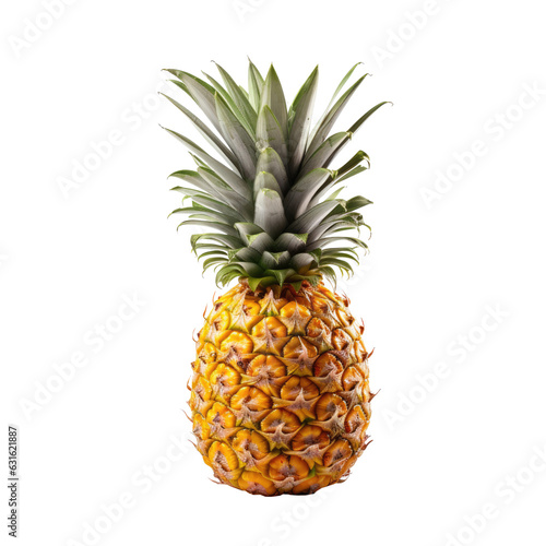 Pineapple isolated on a transparent background, generative ai