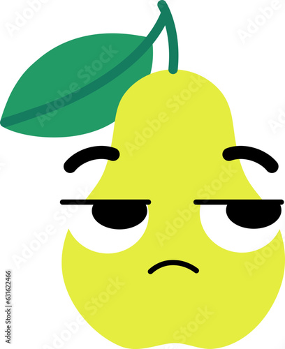 Pear Face Looking Right Mistrust