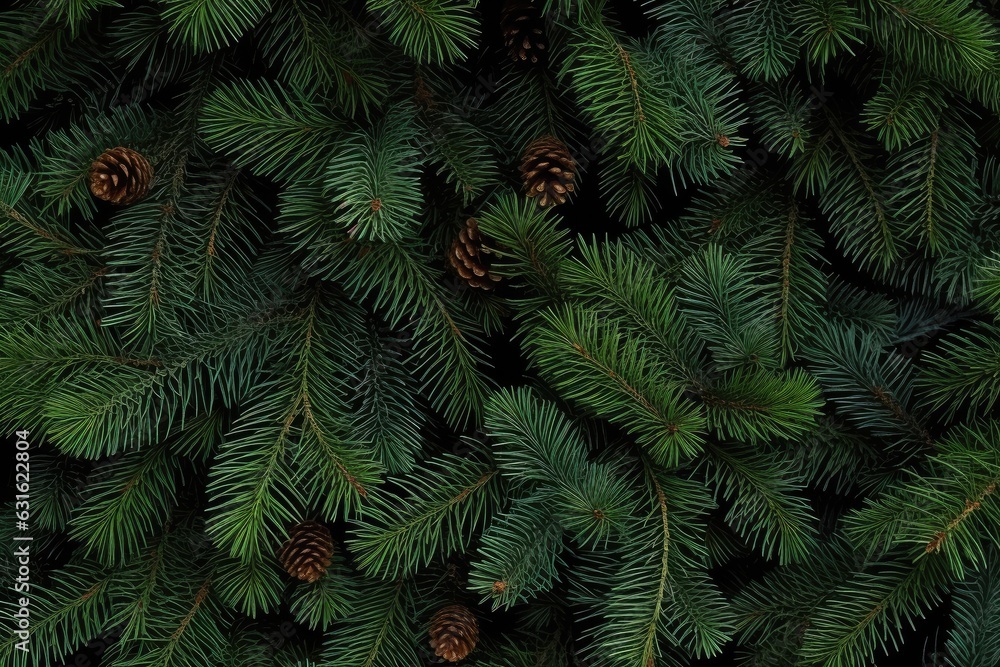 Merry Christmas background. Fir tree brunch Background. Generative ai