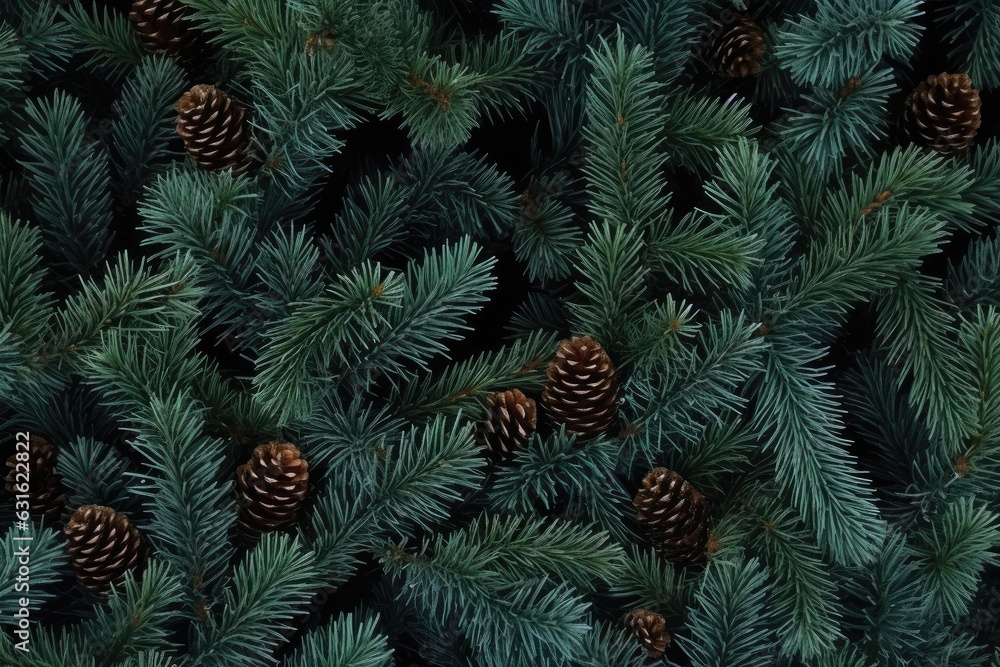 Merry Christmas background. Fir tree brunch Background. Generative ai