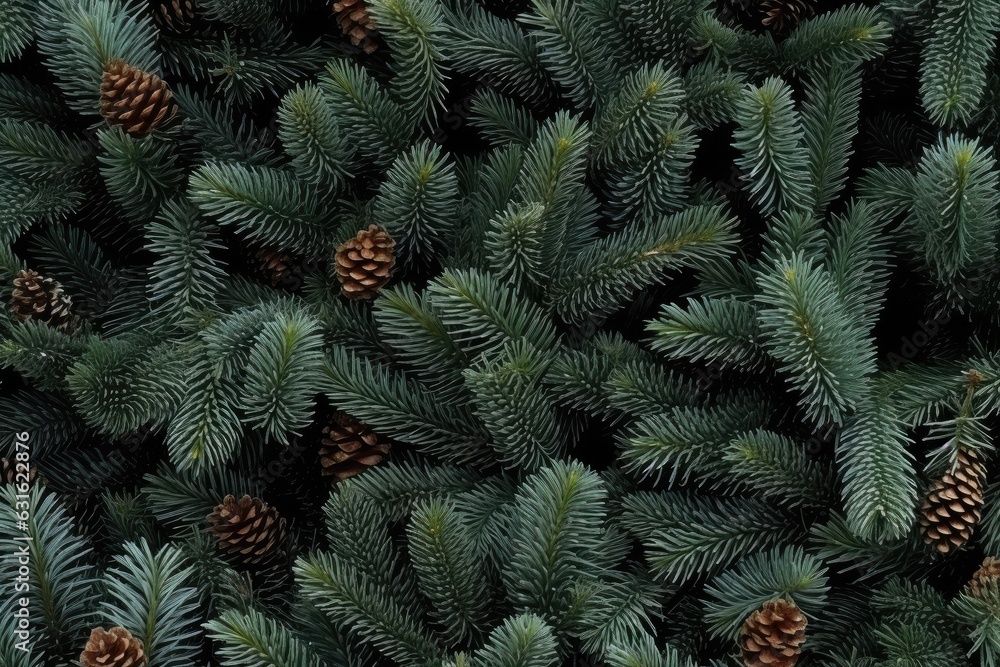 Merry Christmas background. Fir tree brunch Background. Generative ai