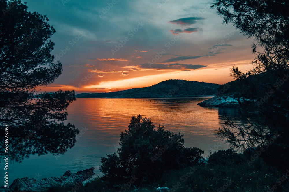 Beautiful sunset in Šibenik Croatia