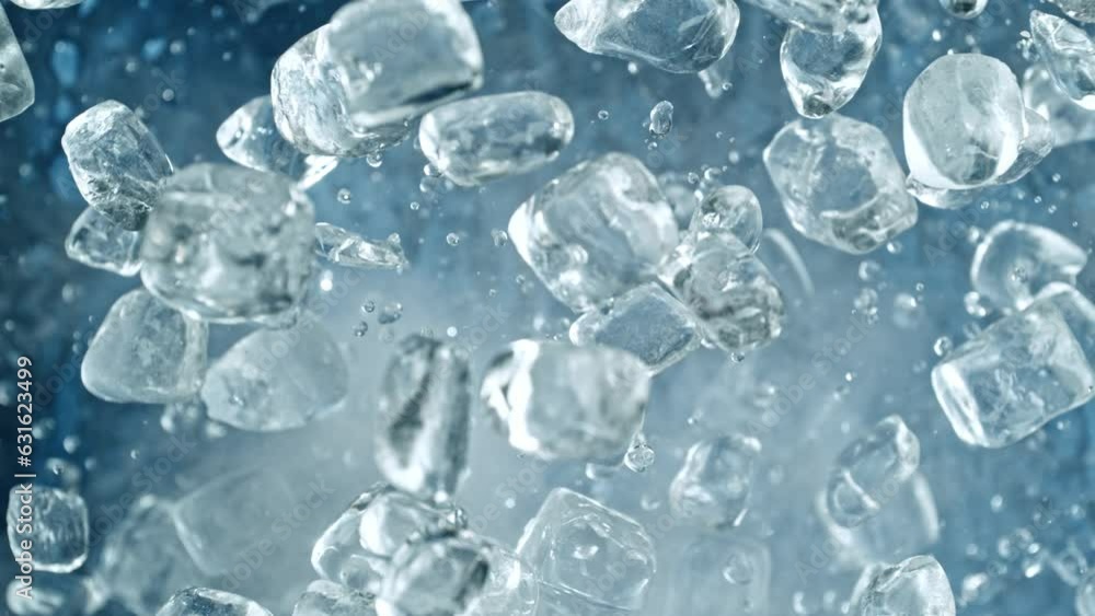Super Slow Motion Shot of Ice Cubes Explosion Towards Camera at 1000fps. Super Slow Motion Shot of Ice Cubes Explosion Towards Camera at 1000fps.