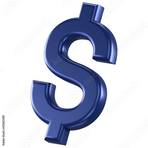 3d icon of a blue dollar sign photo