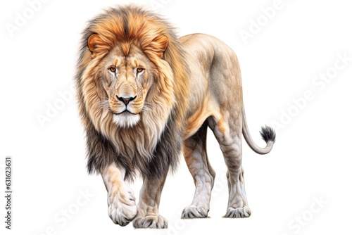 King of the Jungle: Majestic Lion Drawing with a Fierce Mane and Regal Stance, generative AI