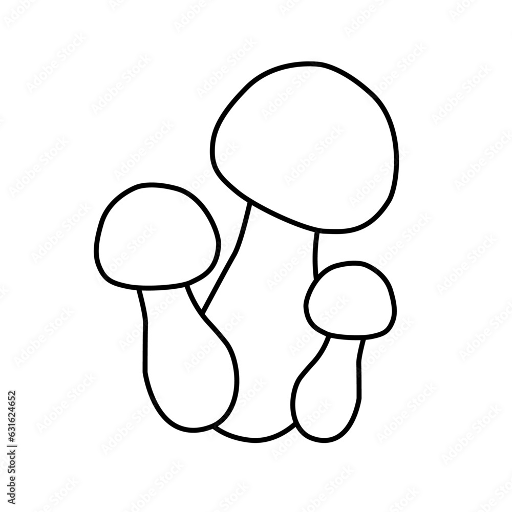 Fototapeta premium Mushrooms in doodle style