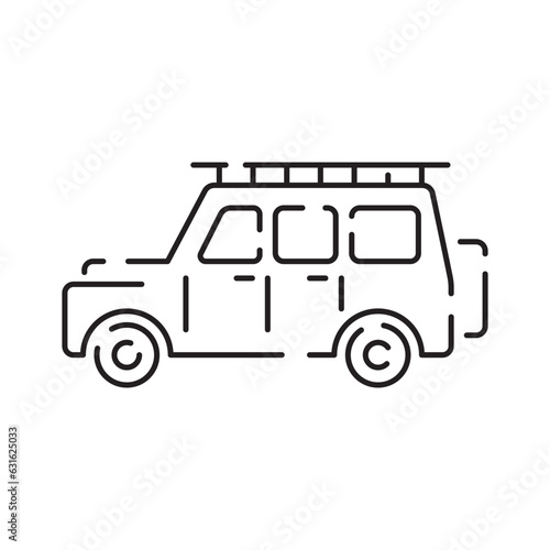 Wallpaper Mural Safari Travel Collection Elements Icon Vector Thin Line. Animal And Africa, Car And Tree, Human Silhouette And Hat Safari Adventure Concept Linear Pictograms. Monochrome Contour Illustrations Torontodigital.ca