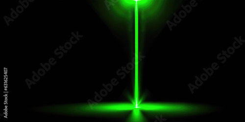 Shining green light effect in the dark for background