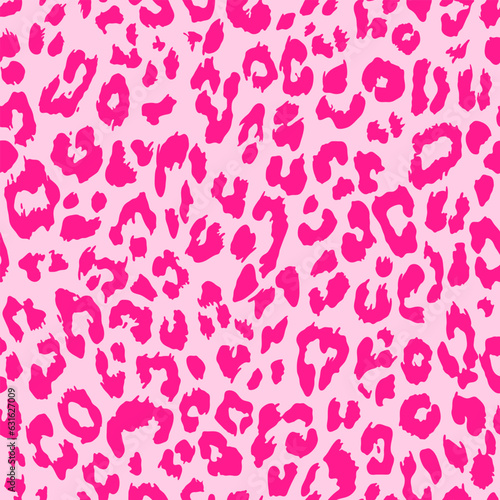 Vector creative leopard seamless pattern design in pink color