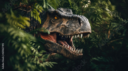 Tyrannosaurus  T-Rex  close-up. Dinosaur  Jurassic Period