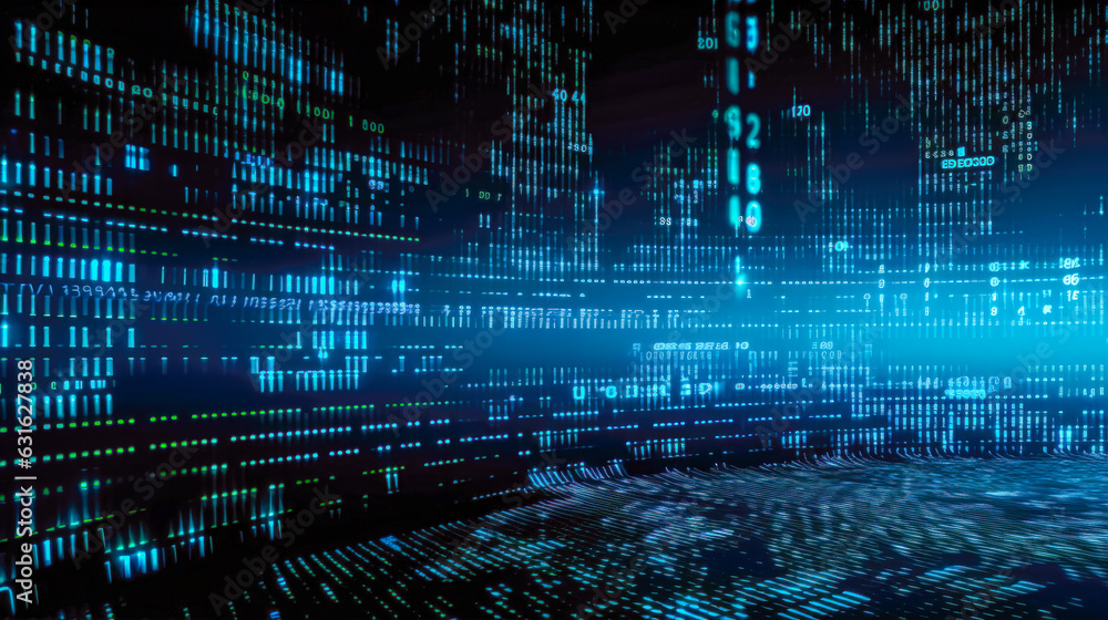 Digital Data Pattern Technology Background with Binary Code Texture AI Generative Digital Data Pattern Technology Background with Binary Code Texture AI Generative