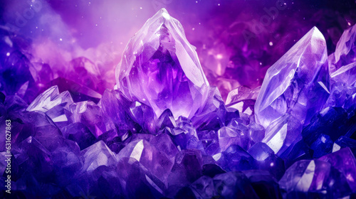 Abstract Purple Gemstone Texture with Light Effect for Alchemy or Wiccan Template AI Generative