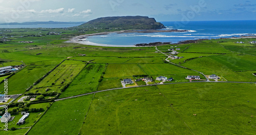 Canvas Print Aerial view of Beautiful rugged shoreline on the west of Donegal Sligo clare cor