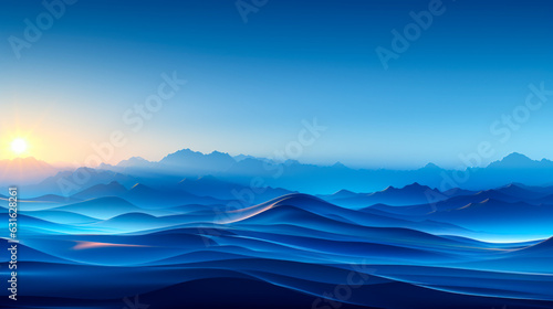 Artistic Conception of Nature and Environment Generative Abstract Background with Blue Color Scheme AI Generative