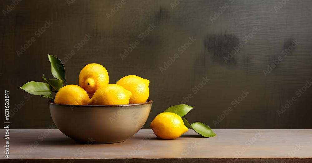 Lemon Slice on Wooden Table - A Refreshing Tropical Ingredient. Food Photography. generative ai Lemon Slice on Wooden Table - A Refreshing Tropical Ingredient. Food Photography. generative ai