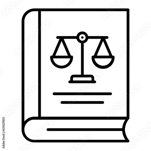 Law Book Line Icon