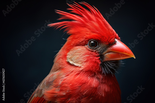 Portrait of a red cardinal bird. Generative AI. © britaseifert