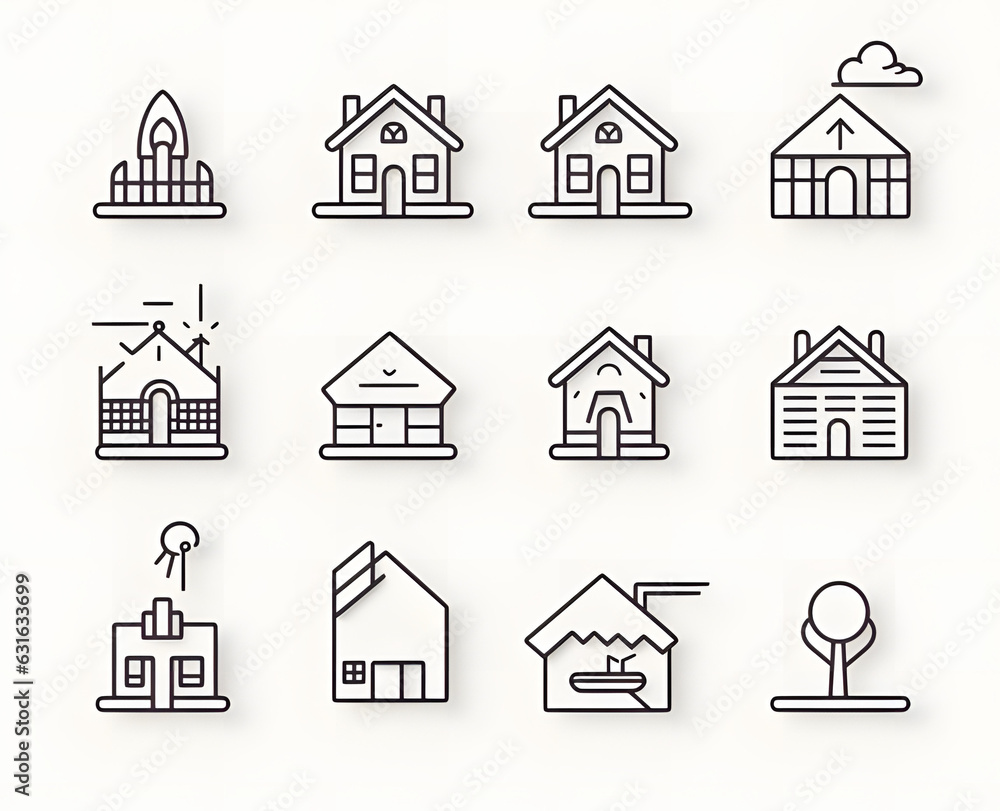 set of home icons ai generative set of home icons ai generative