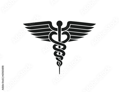 Caduceus Medical Snake Symbol icon sign Logo Concept Element Design. Hospital, Clinic, Health Care Logotype. Vector illustration template